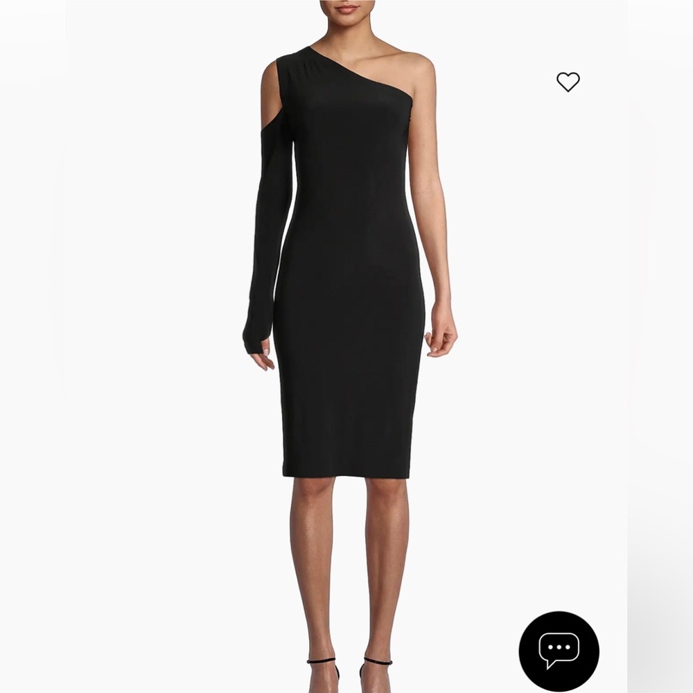 Norma Kamali Black One Shoulder Cutout Fitted Spandex Dress